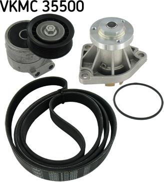 SKF VKMC 35500 - Pompe à eau+Jeu de courroie trapézoïdale à nervures droxauto.com