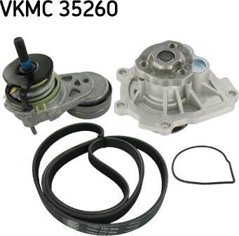 SKF VKMC 35260 - Pompe à eau+Jeu de courroie trapézoïdale à nervures droxauto.com