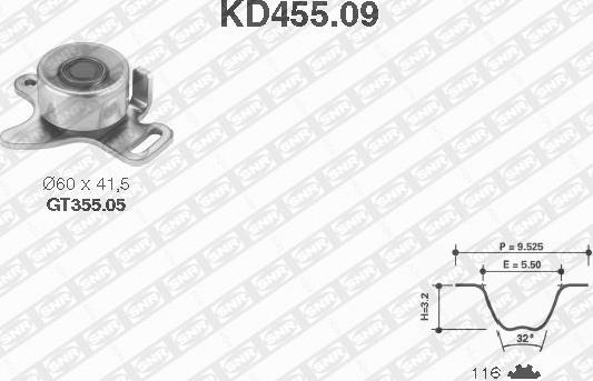SNR KD455.09 - Kit de distribution droxauto.com