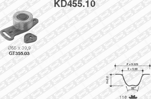 SNR KD455.10 - Kit de distribution droxauto.com