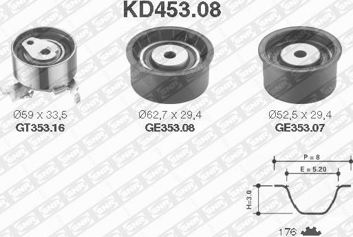 SNR KD453.08 - Kit de distribution droxauto.com