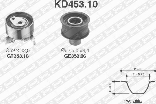 SNR KD453.10 - Kit de distribution droxauto.com