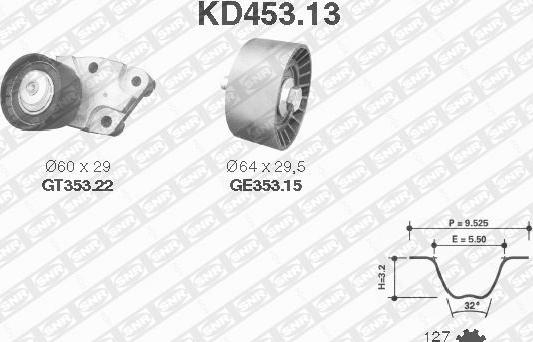 SNR KD453.13 - Kit de distribution droxauto.com