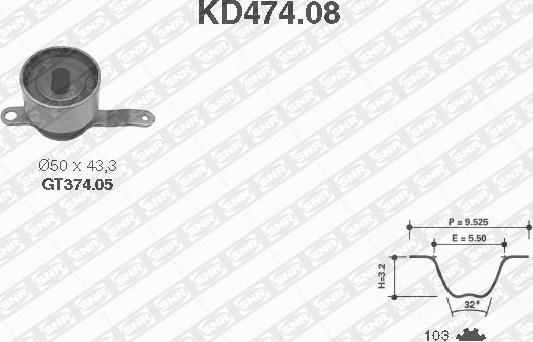 SNR KD474.08 - Kit de distribution droxauto.com