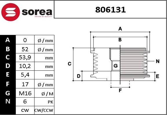 SNRA 806131 - Poulie, alternateur droxauto.com