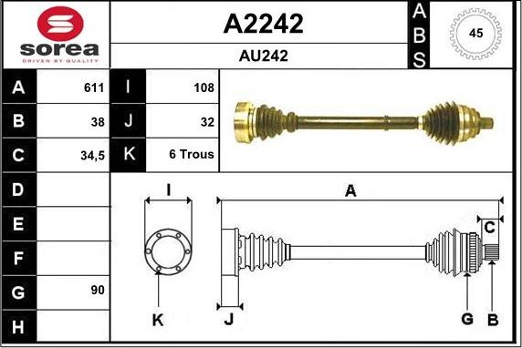 SNRA A2242 - Arbre de transmission droxauto.com