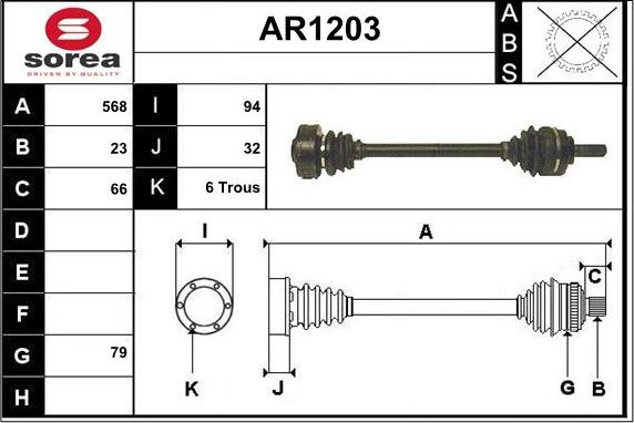 SNRA AR1203 - Arbre de transmission droxauto.com
