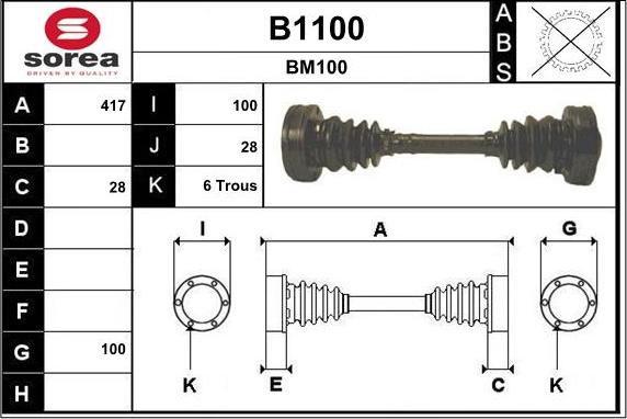 SNRA B1100 - Arbre de transmission droxauto.com