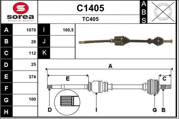 SNRA C1405 - Arbre de transmission droxauto.com