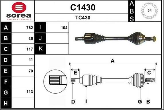 SNRA C1430 - Arbre de transmission droxauto.com