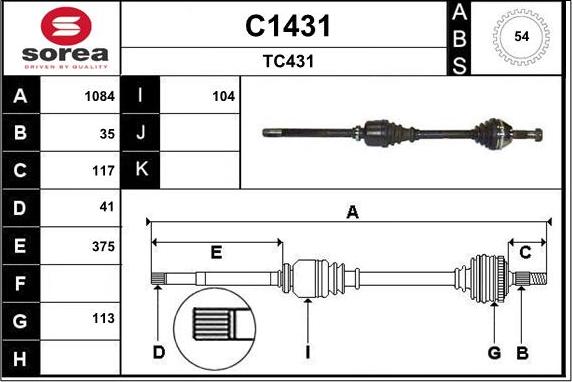 SNRA C1431 - Arbre de transmission droxauto.com