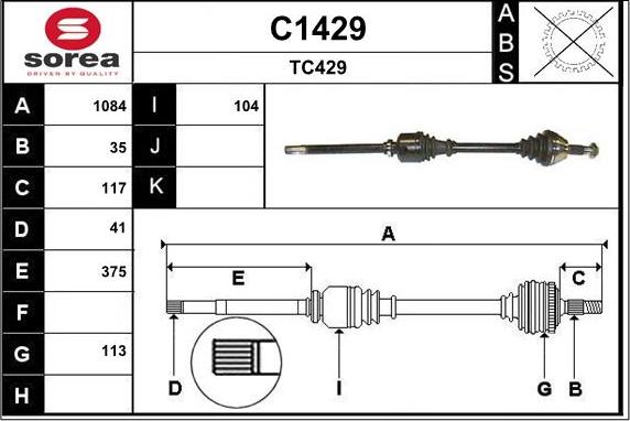 SNRA C1429 - Arbre de transmission droxauto.com