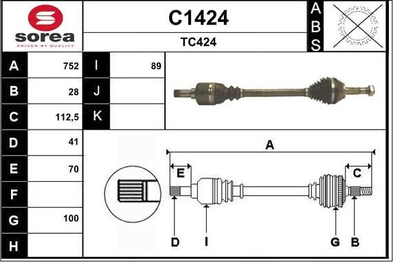 SNRA C1424 - Arbre de transmission droxauto.com