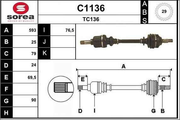 SNRA C1136 - Arbre de transmission droxauto.com