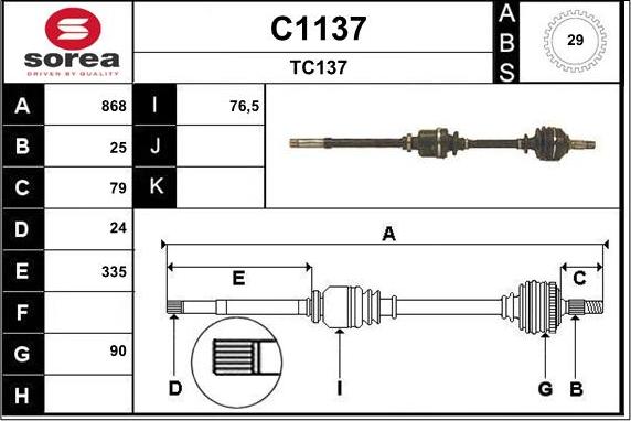 SNRA C1137 - Arbre de transmission droxauto.com