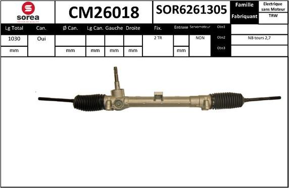 SNRA CM26018 - Crémaillière de direction droxauto.com