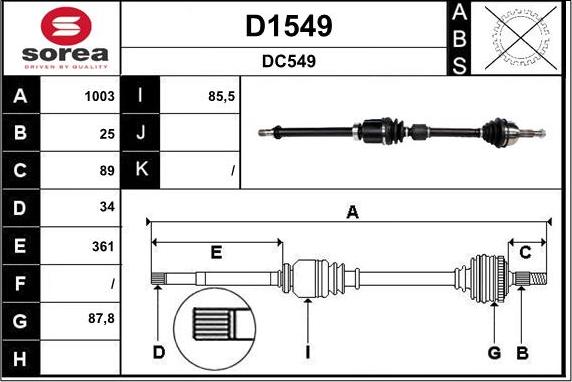 SNRA D1549 - Arbre de transmission droxauto.com