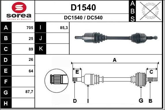 SNRA D1540 - Arbre de transmission droxauto.com
