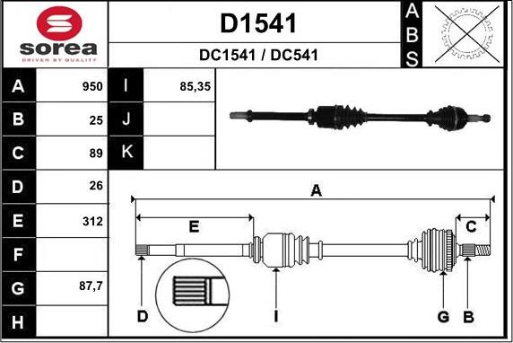 SNRA D1541 - Arbre de transmission droxauto.com