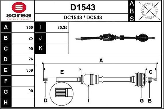 SNRA D1543 - Arbre de transmission droxauto.com