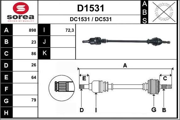 SNRA D1531 - Arbre de transmission droxauto.com