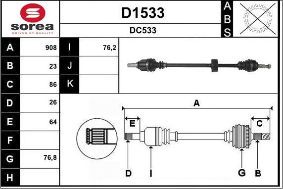 SNRA D1533 - Arbre de transmission droxauto.com