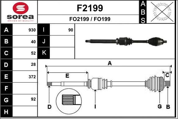 SNRA F2199 - Arbre de transmission droxauto.com