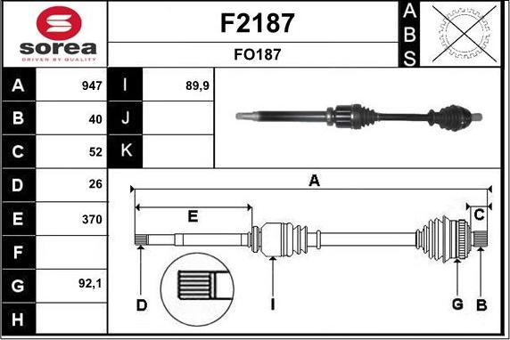SNRA F2187 - Arbre de transmission droxauto.com