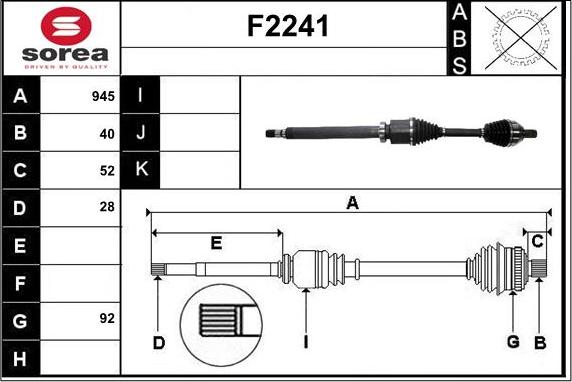 SNRA F2241 - Arbre de transmission droxauto.com