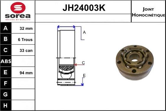 SNRA JH24003K - Jeu de joints, arbre de transmission droxauto.com