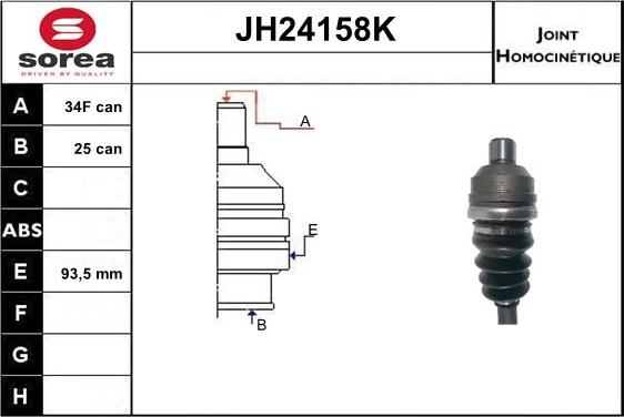 SNRA JH24158K - Jeu de joints, arbre de transmission droxauto.com