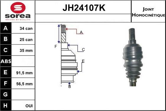 SNRA JH24107K - Jeu de joints, arbre de transmission droxauto.com