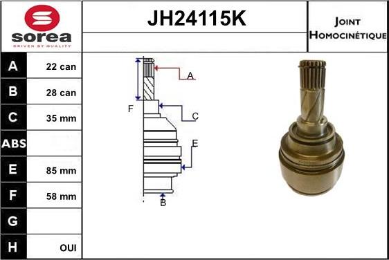 SNRA JH24115K - Jeu de joints, arbre de transmission droxauto.com