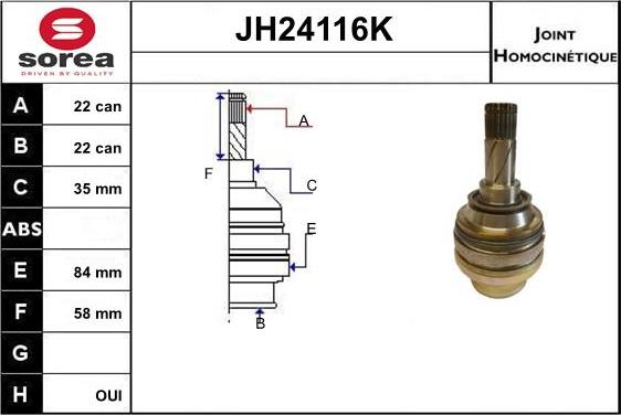 SNRA JH24116K - Jeu de joints, arbre de transmission droxauto.com