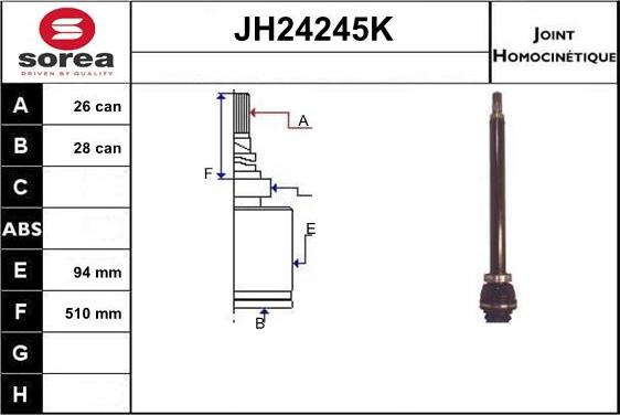 SNRA JH24245K - Jeu de joints, arbre de transmission droxauto.com