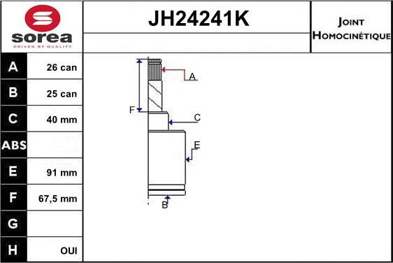 SNRA JH24241K - Jeu de joints, arbre de transmission droxauto.com