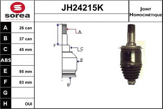 SNRA JH24215K - Jeu de joints, arbre de transmission droxauto.com