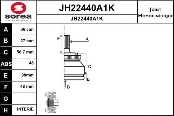 SNRA JH22440A1K - Jeu de joints, arbre de transmission droxauto.com