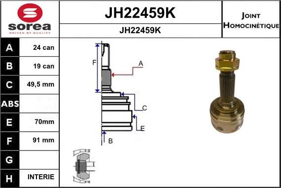 SNRA JH22459K - Jeu de joints, arbre de transmission droxauto.com
