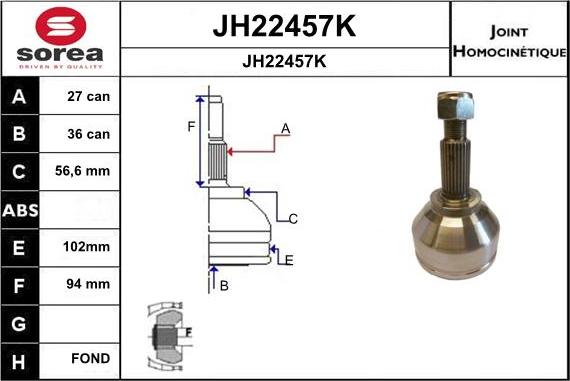 SNRA JH22457K - Jeu de joints, arbre de transmission droxauto.com