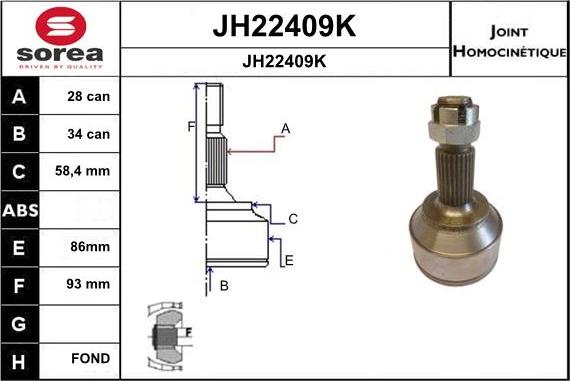 SNRA JH22409K - Jeu de joints, arbre de transmission droxauto.com