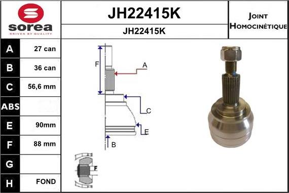 SNRA JH22415K - Jeu de joints, arbre de transmission droxauto.com