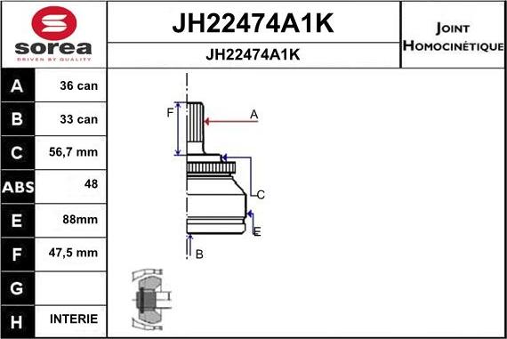 SNRA JH22474A1K - Jeu de joints, arbre de transmission droxauto.com