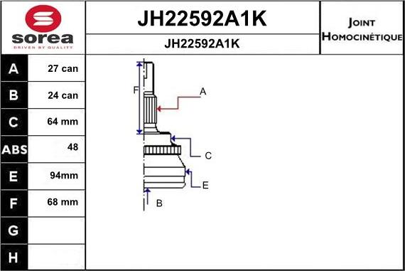 SNRA JH22592A1K - Jeu de joints, arbre de transmission droxauto.com