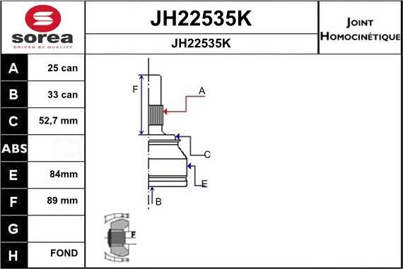 SNRA JH22535K - Jeu de joints, arbre de transmission droxauto.com