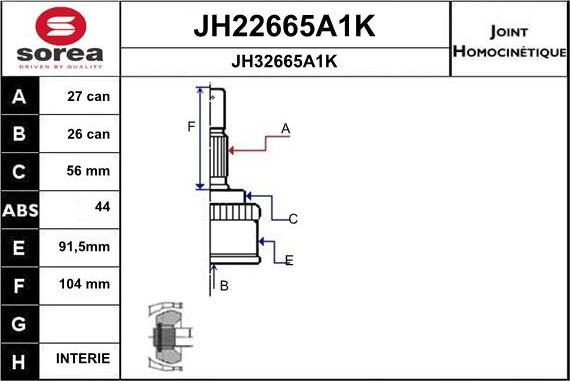 SNRA JH22665A1K - Jeu de joints, arbre de transmission droxauto.com