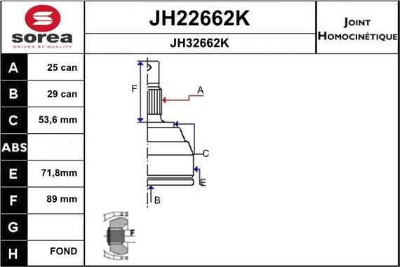 SNRA JH22662K - Jeu de joints, arbre de transmission droxauto.com