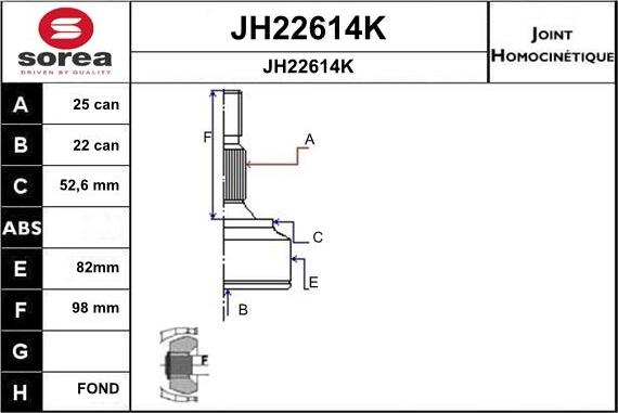 SNRA JH22614K - Jeu de joints, arbre de transmission droxauto.com