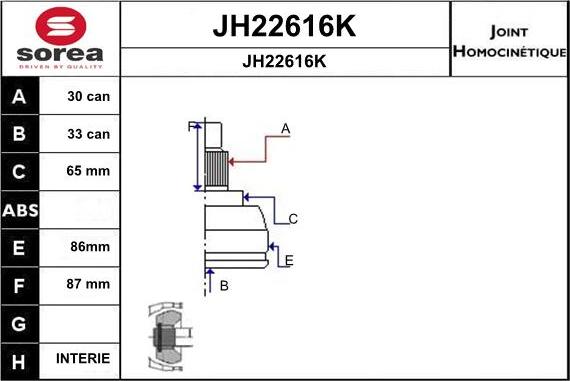 SNRA JH22616K - Jeu de joints, arbre de transmission droxauto.com