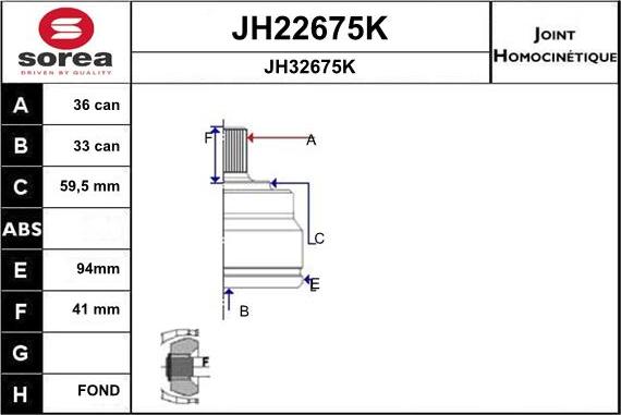 SNRA JH22675K - Jeu de joints, arbre de transmission droxauto.com